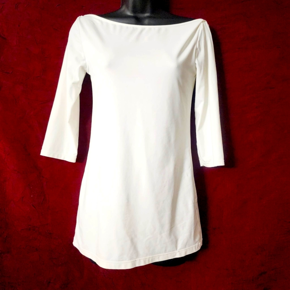 White Ladies Sz 4 3/4 length sleeve Blouse by Adea